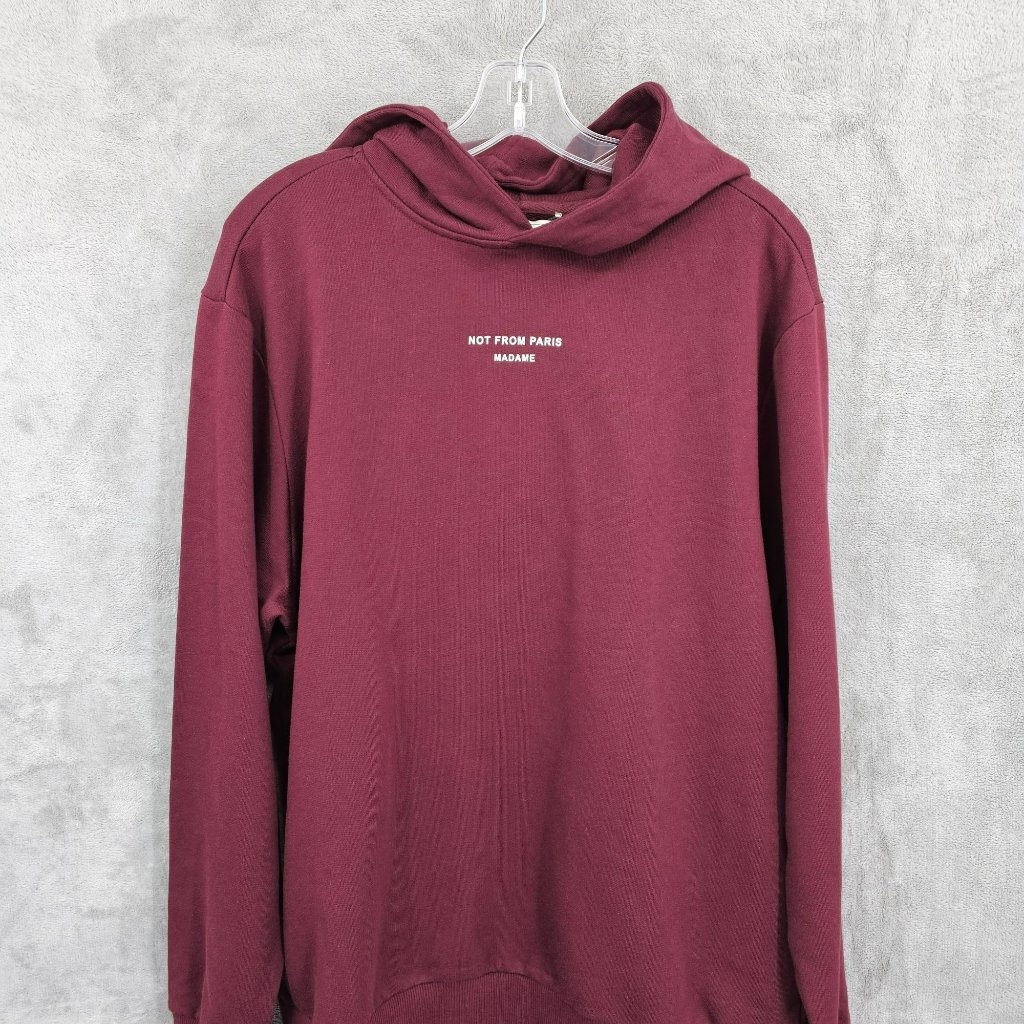 Drole De Monsieur Le Hoodie Slogan M Maroon Red Graphic Heavyweight Designer New — image 4 of 8